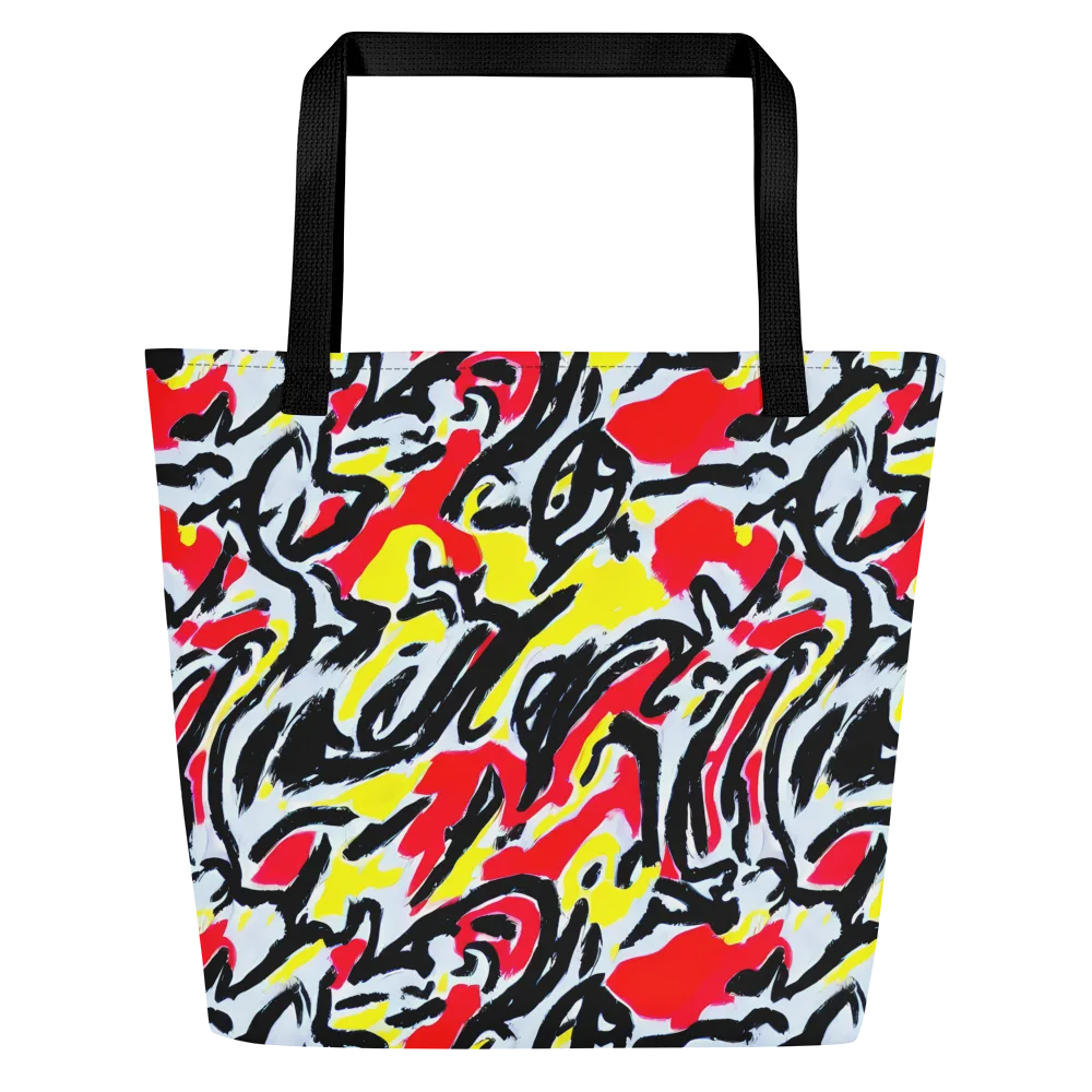 Cosmic Brushstrokes on Large Tote Bag W/ Pocket — Front