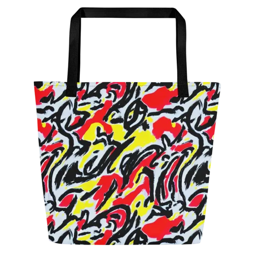 Cosmic Brushstrokes on a Large Tote Bag W/ Pocket