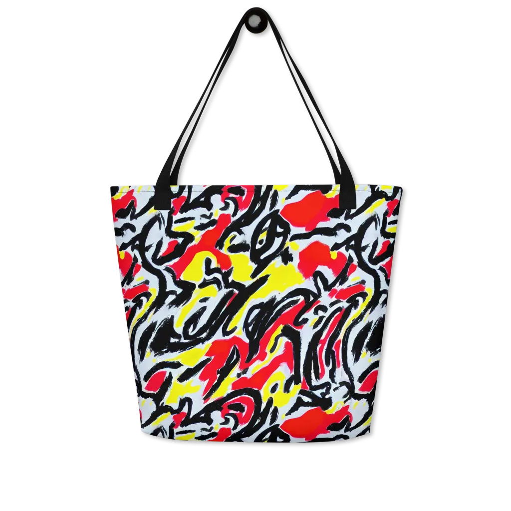 Cosmic Brushstrokes on Large Tote Bag W/ Pocket — Front