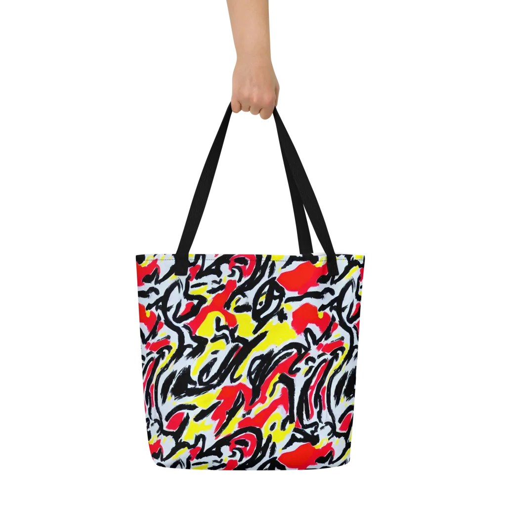 Cosmic Brushstrokes on Large Tote Bag W/ Pocket — Front