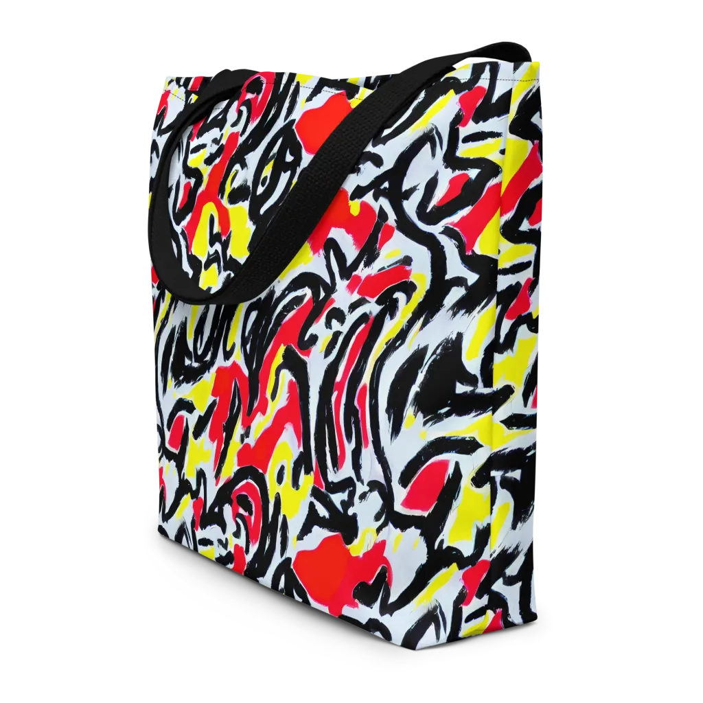 Cosmic Brushstrokes on Large Tote Bag W/ Pocket — Front