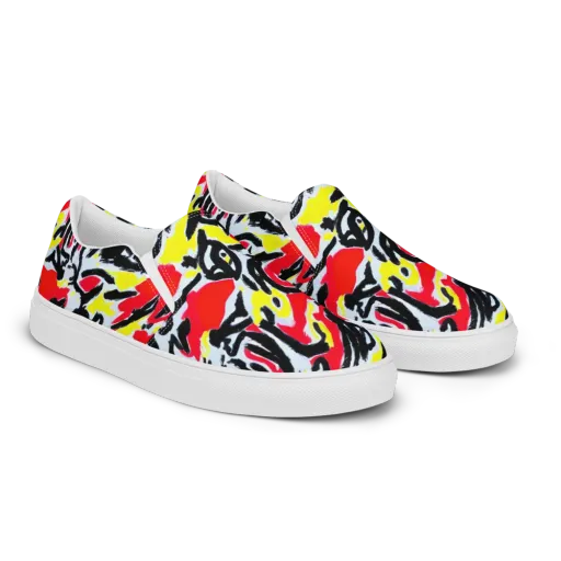 Cosmic Brushstrokes on a Women's Slip-On Canvas Shoes