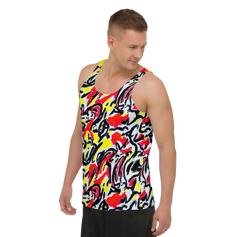 Cosmic Brushstrokes on Men's Tank Top — Left Front