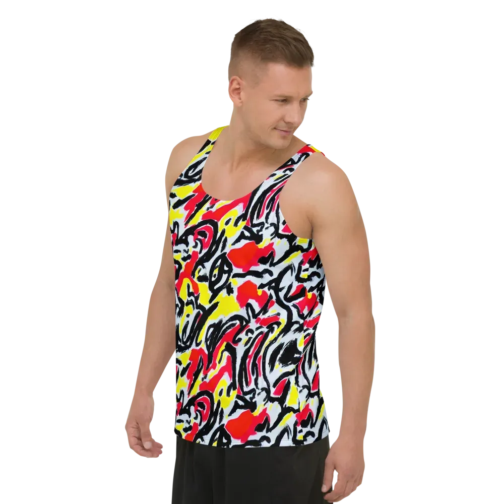 Cosmic Brushstrokes on Men's Tank Top — Left Front