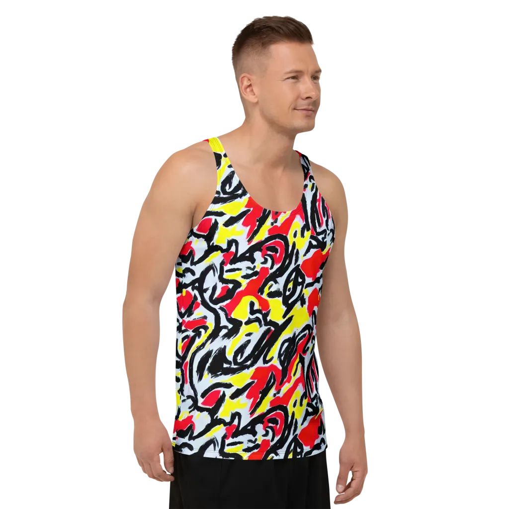 Cosmic Brushstrokes on Men's Tank Top — Right Front