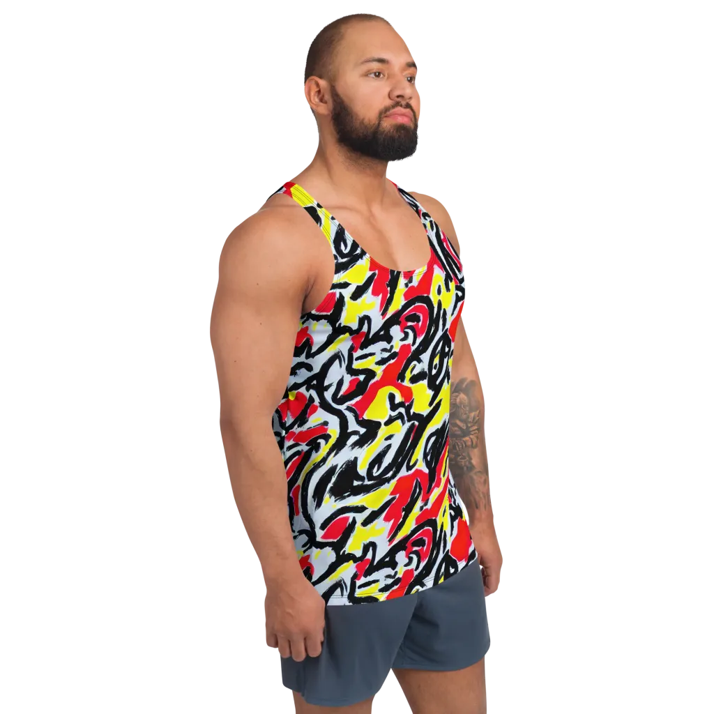 Cosmic Brushstrokes on Men's Tank Top — Right Front