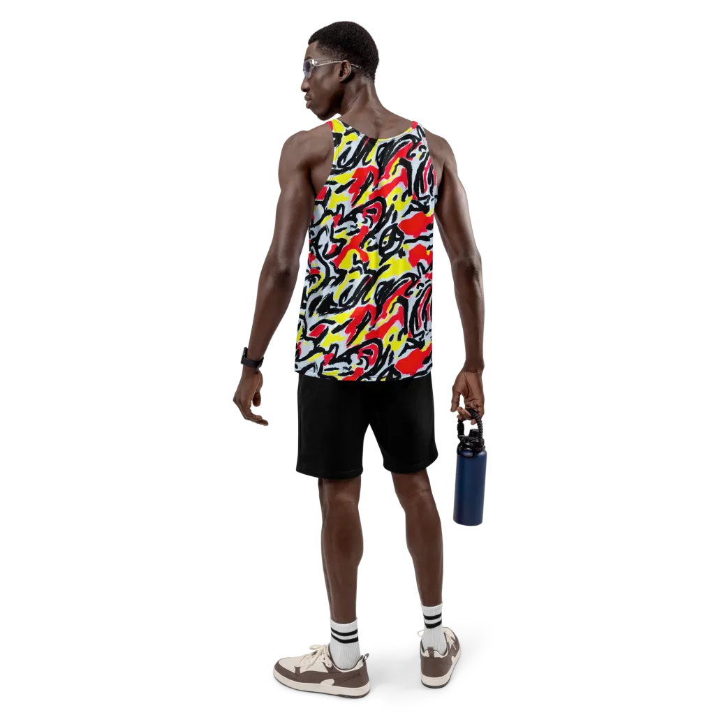 Cosmic Brushstrokes on Men's Tank Top — Back