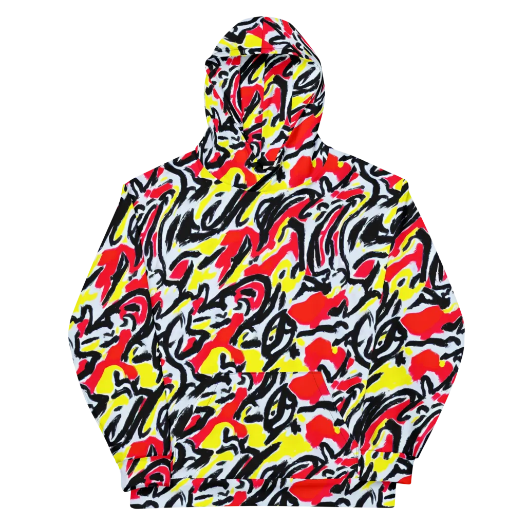 Cosmic Brushstrokes on Cotton Hoodie — Front