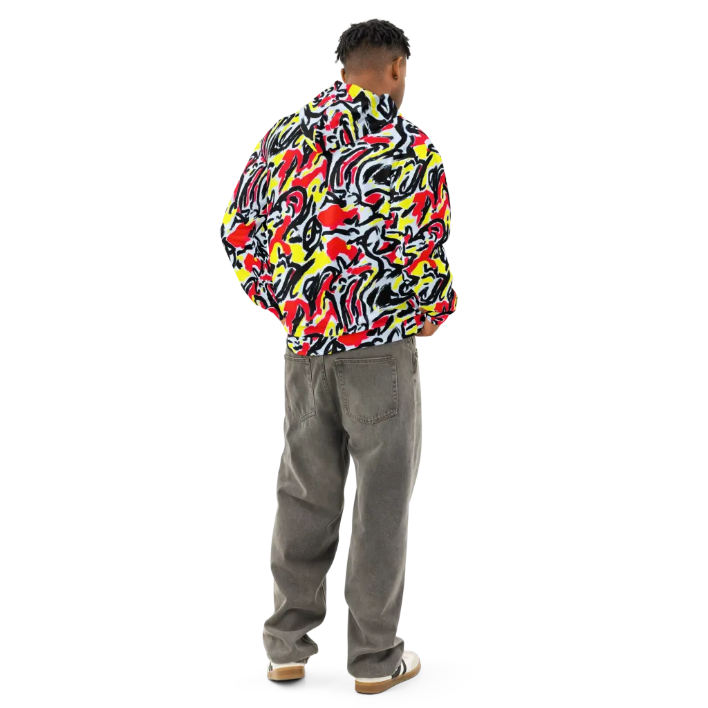 Cosmic Brushstrokes on Cotton Hoodie — Back