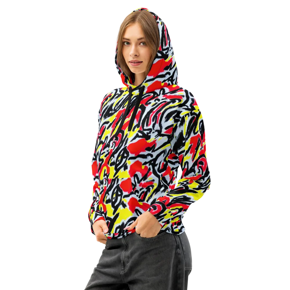 Cosmic Brushstrokes on Cotton Hoodie — Left Front