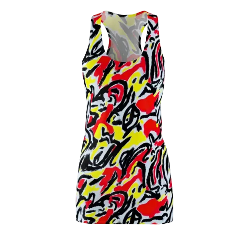Cosmic Brushstrokes on a Racerback Dress