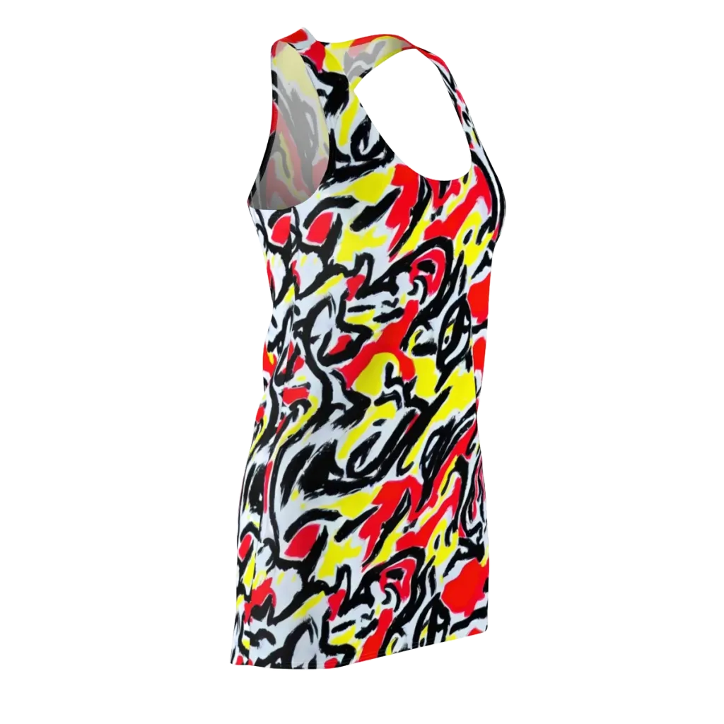 Cosmic Brushstrokes on Racerback Dress — Front Side