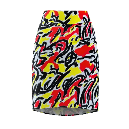 Cosmic Brushstrokes on a Pencil Skirt