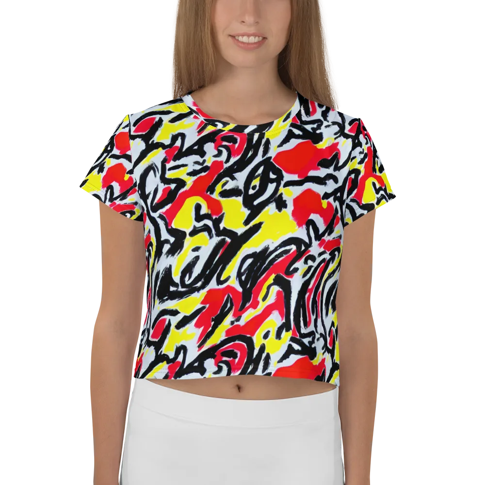 Cosmic Brushstrokes on Crop Tee — Front