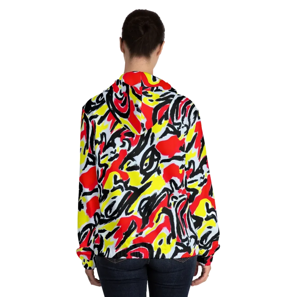 Cosmic Brushstrokes on Women's Full-Zip Hoodie — Back On Person
