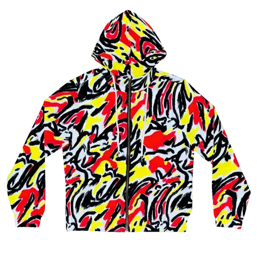 Cosmic Brushstrokes on a Women's Full-Zip Hoodie