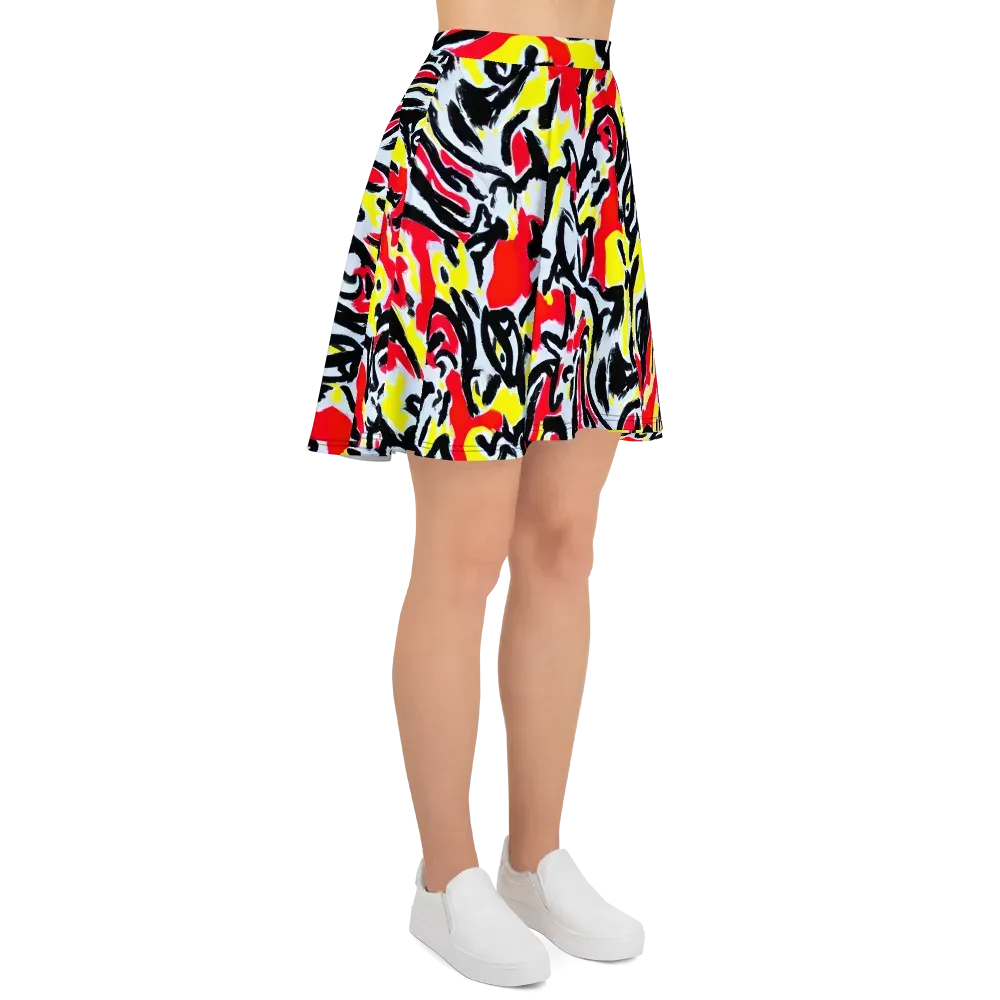 Cosmic Brushstrokes on Skater Skirt — Right