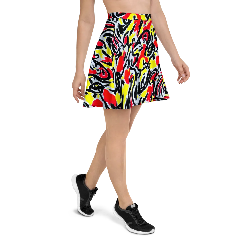 Cosmic Brushstrokes on Skater Skirt — Right