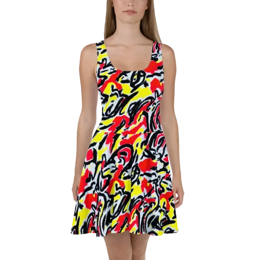 Cosmic Brushstrokes on a Skater Dress