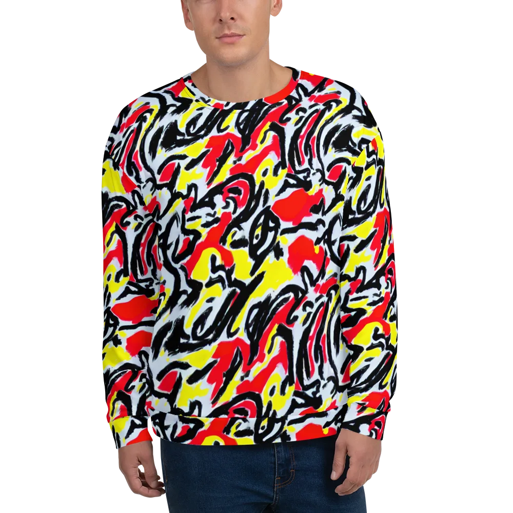 Cosmic Brushstrokes on Sweatshirt — Front
