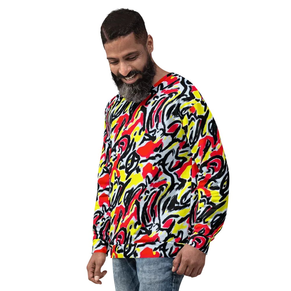 Cosmic Brushstrokes on Sweatshirt — Left Front