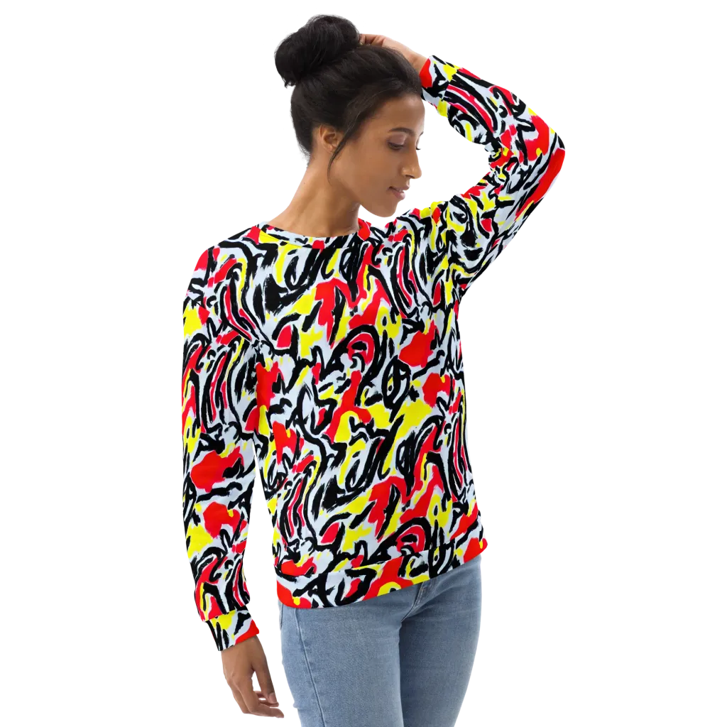 Cosmic Brushstrokes on Sweatshirt — Right Front