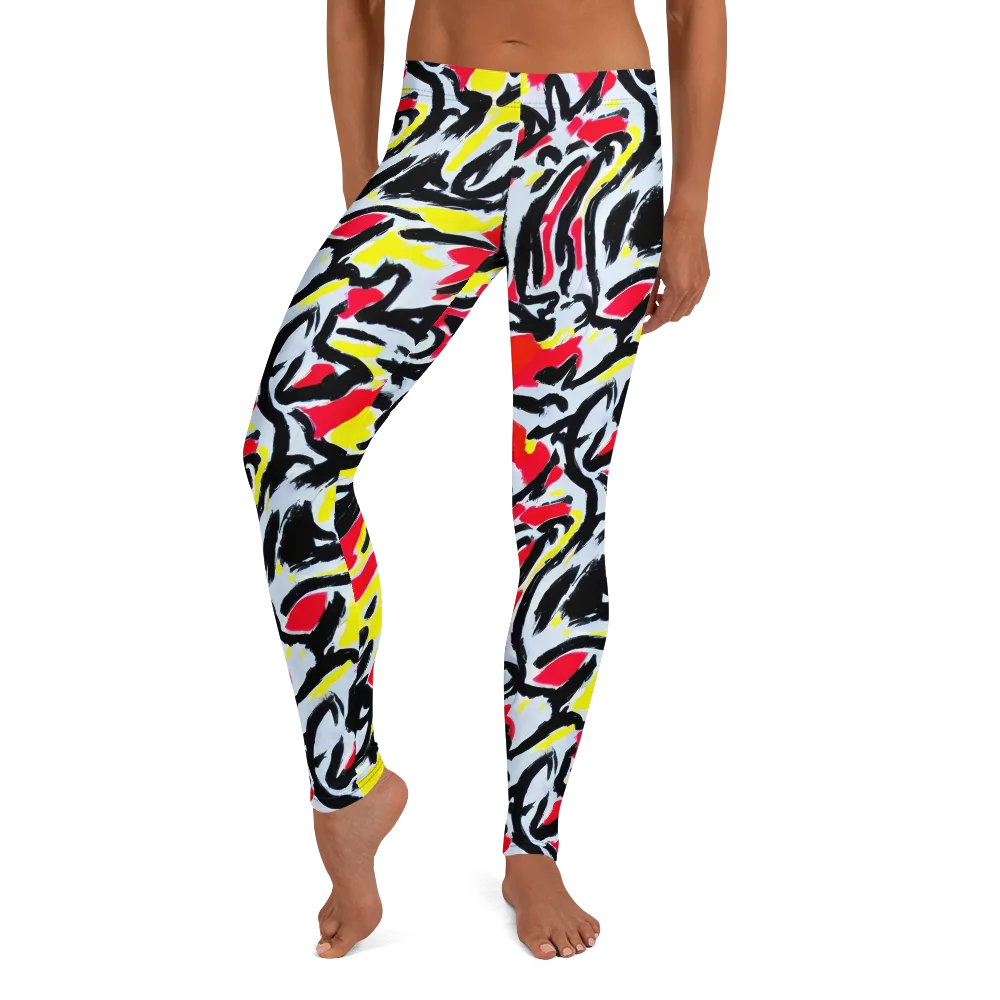 Cosmic Brushstrokes on Leggings — Front