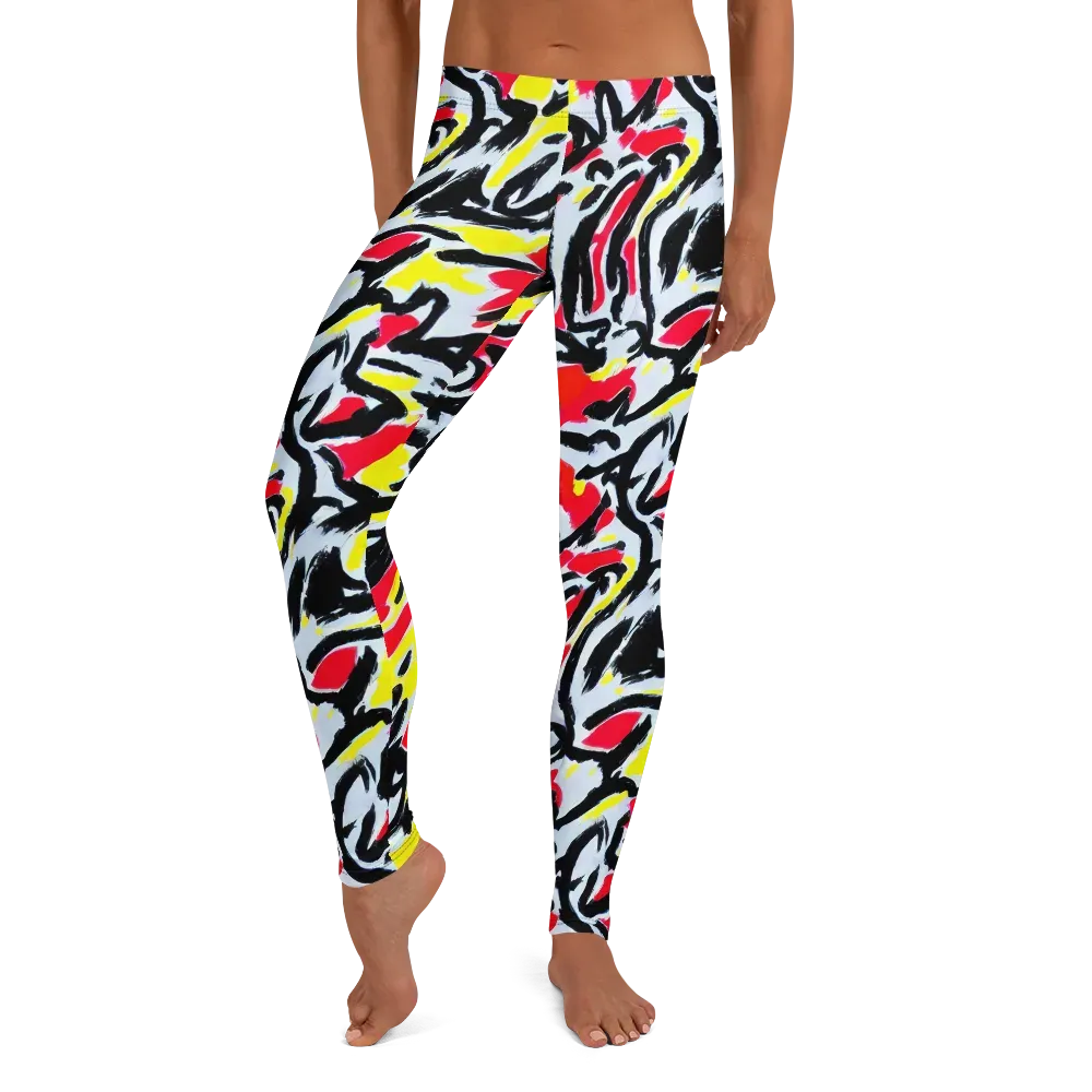 Cosmic Brushstrokes on Leggings — Front