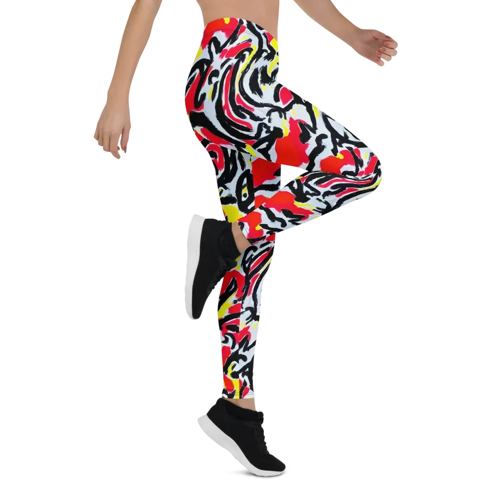 Cosmic Brushstrokes on Leggings — Right