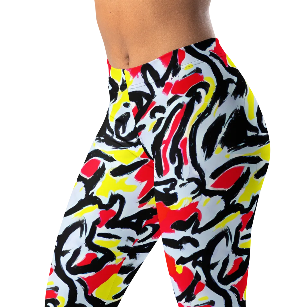 Cosmic Brushstrokes on Leggings — Left Front
