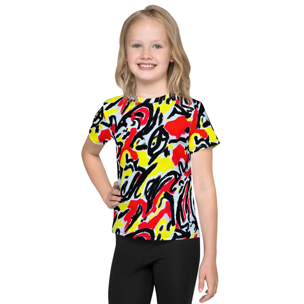 Cosmic Brushstrokes on Kids Crew Neck T-Shirt — Front
