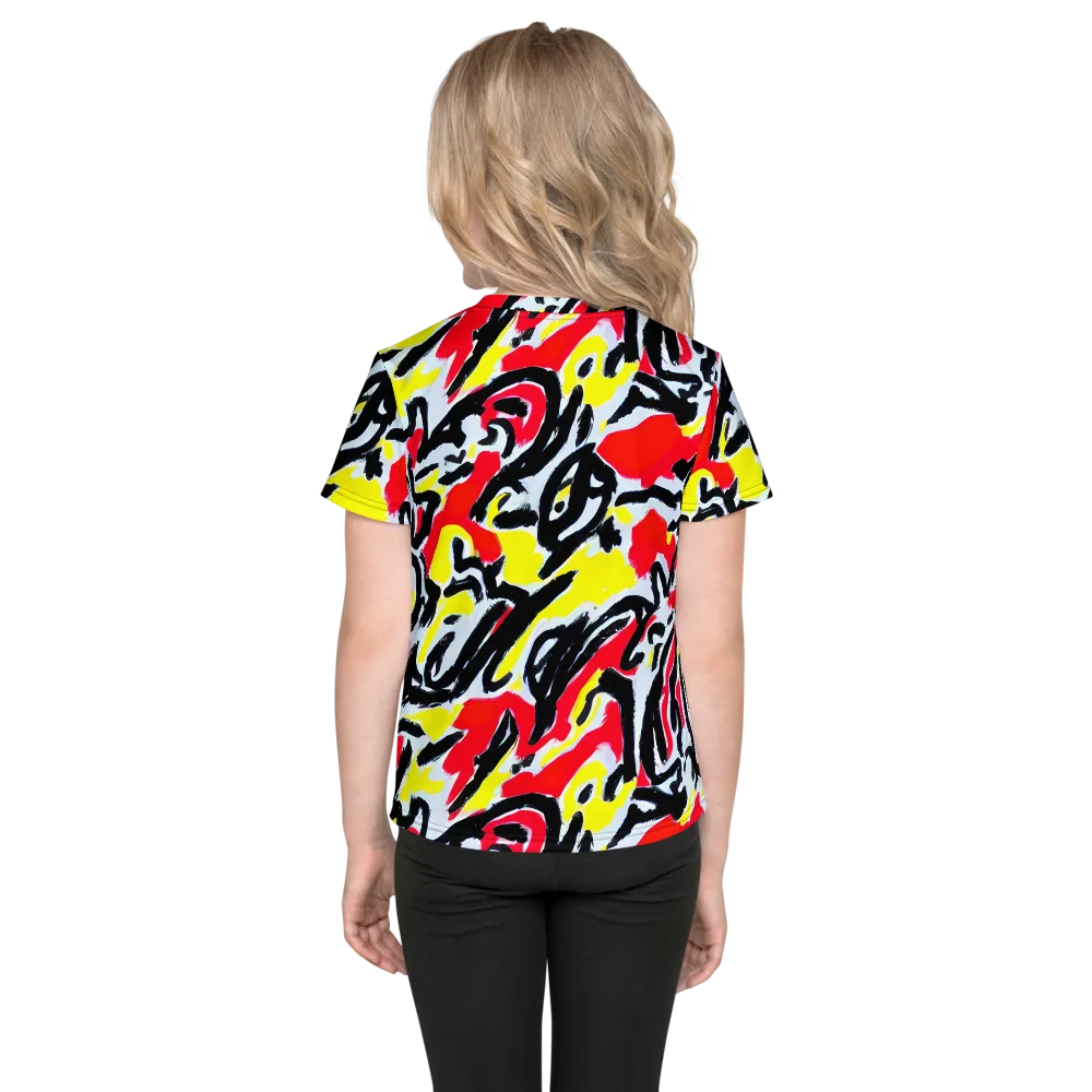 Cosmic Brushstrokes on Kids Crew Neck T-Shirt — Back
