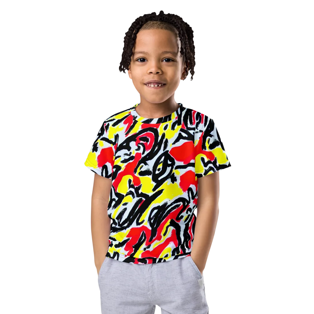 Cosmic Brushstrokes on Kids Crew Neck T-Shirt — Front
