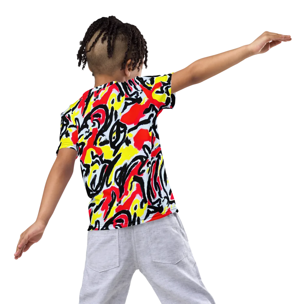 Cosmic Brushstrokes on Kids Crew Neck T-Shirt — Back