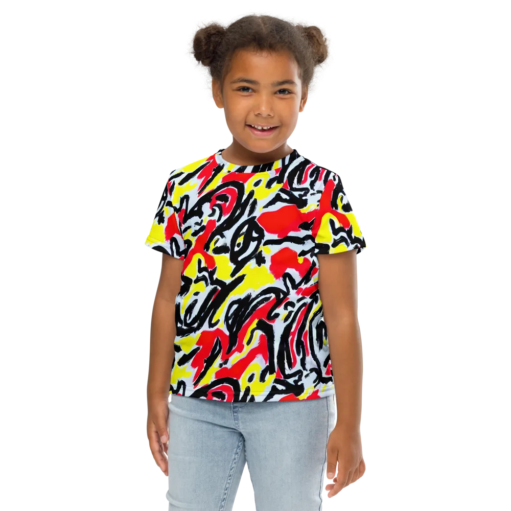 Cosmic Brushstrokes on Kids Crew Neck T-Shirt — Front