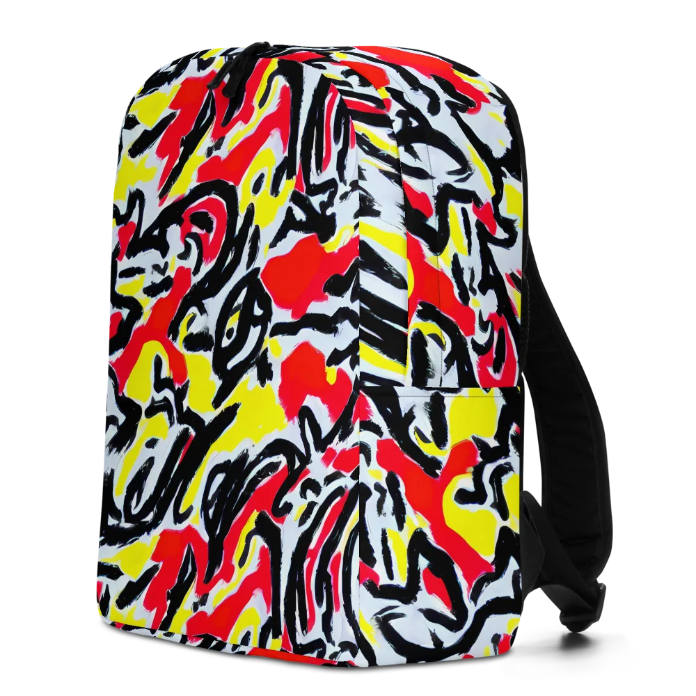 Cosmic Brushstrokes on Minimalist Backpack — Left