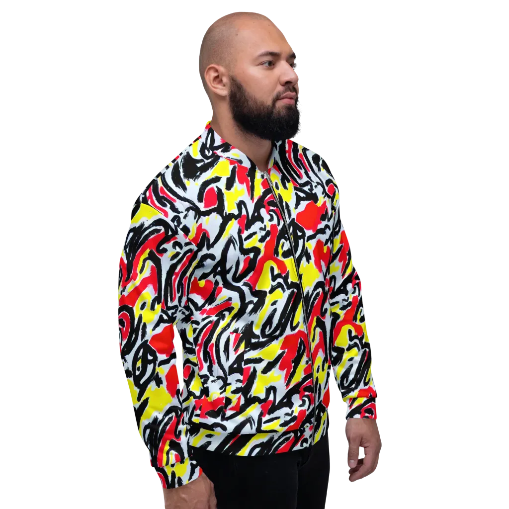 Cosmic Brushstrokes on Bomber Jacket — Right