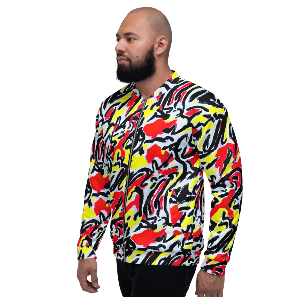 Cosmic Brushstrokes on Bomber Jacket — Left