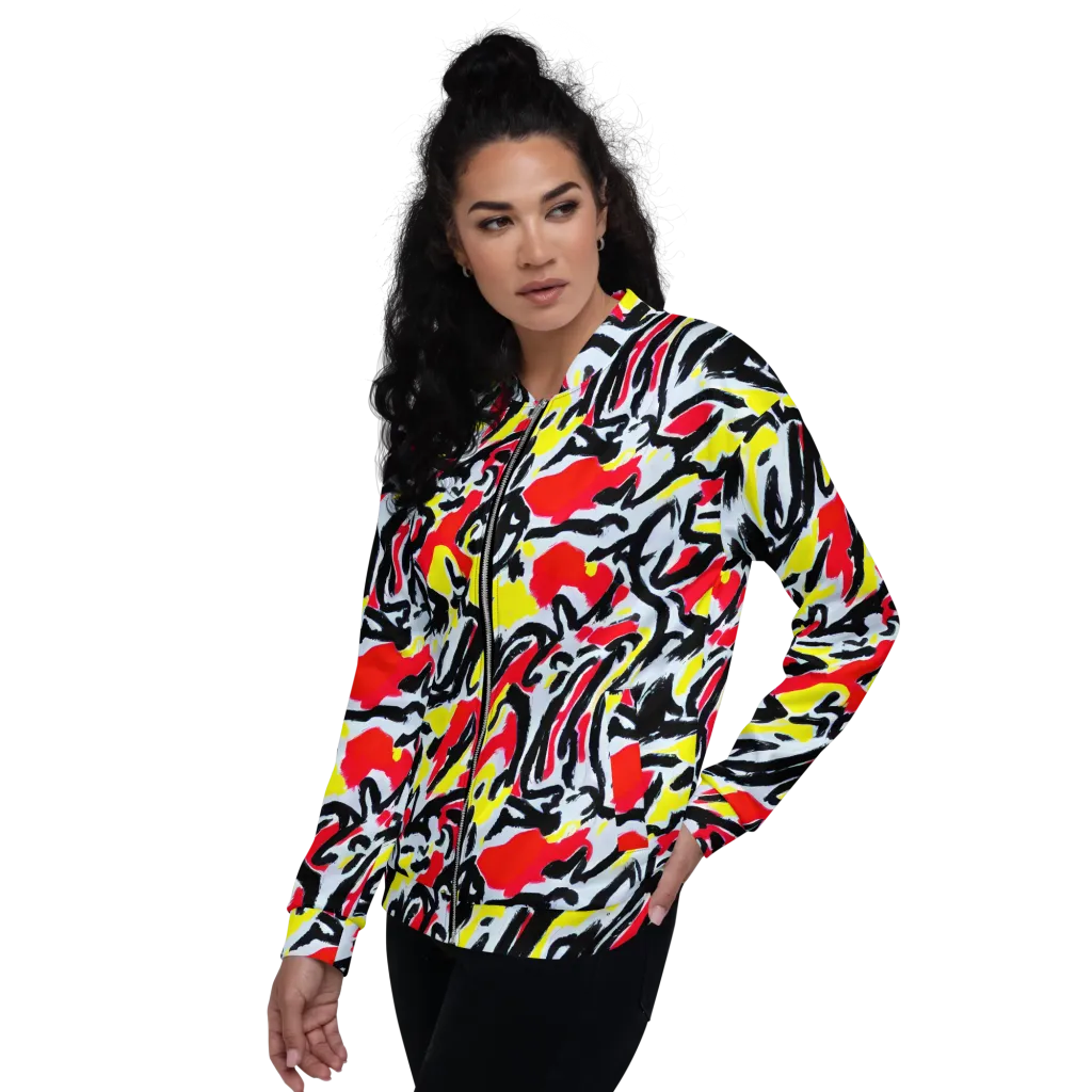 Cosmic Brushstrokes on Bomber Jacket — Left