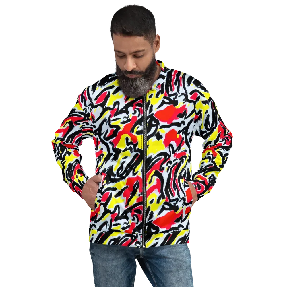 Cosmic Brushstrokes on Bomber Jacket — Front