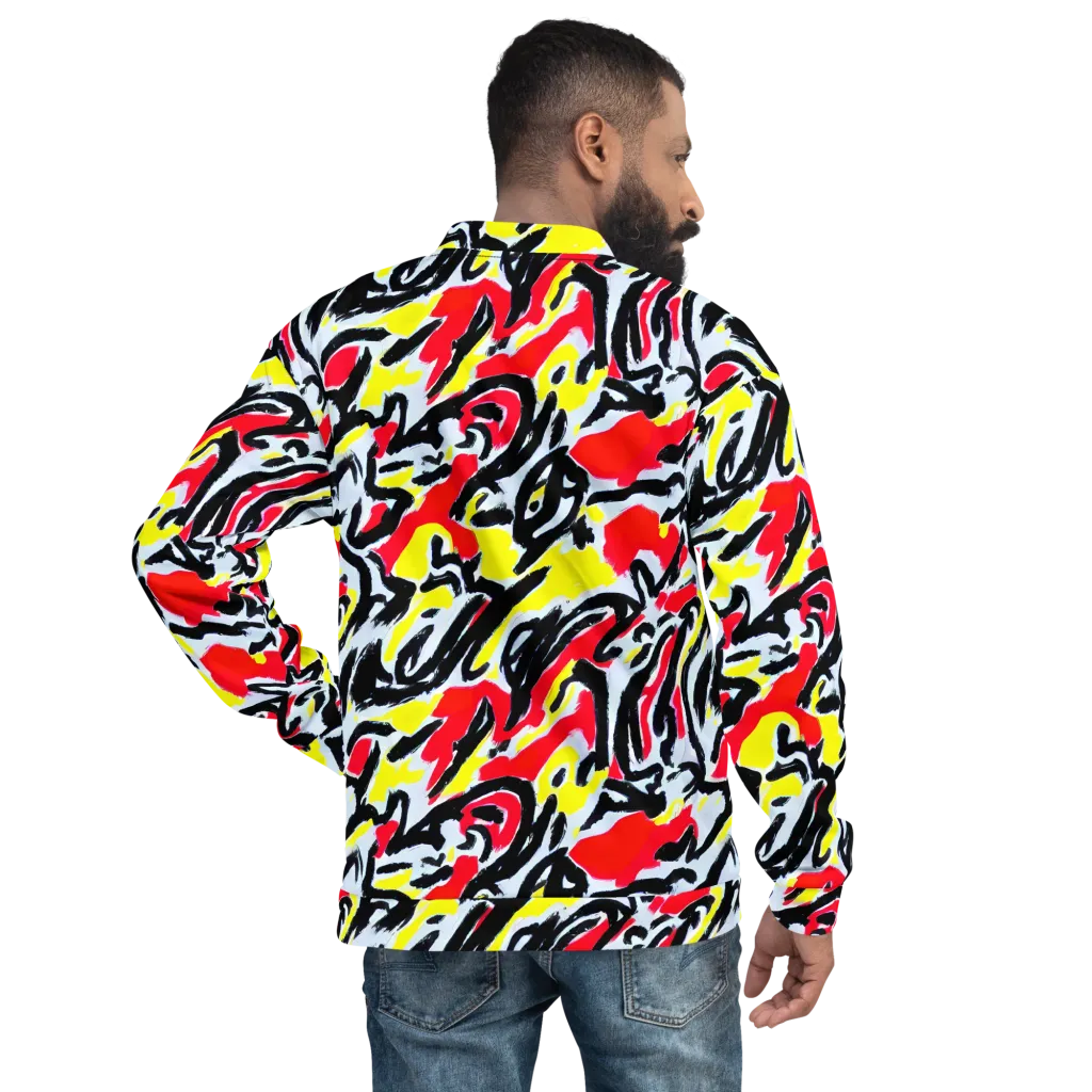 Cosmic Brushstrokes on Bomber Jacket — Back