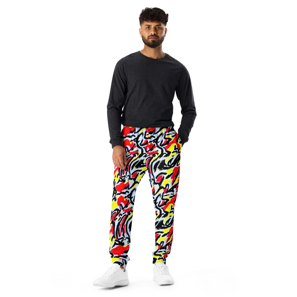 Cosmic Brushstrokes on Men's Joggers — Front