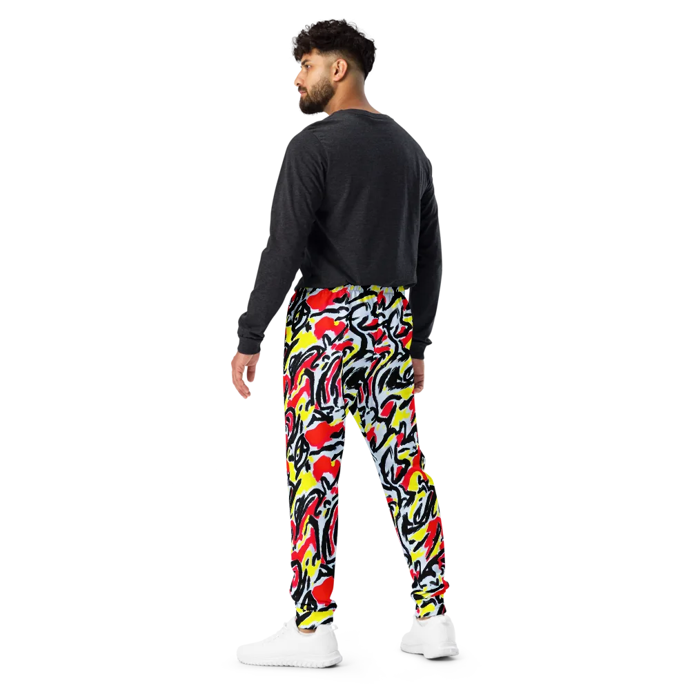 Cosmic Brushstrokes on Men's Joggers — Back