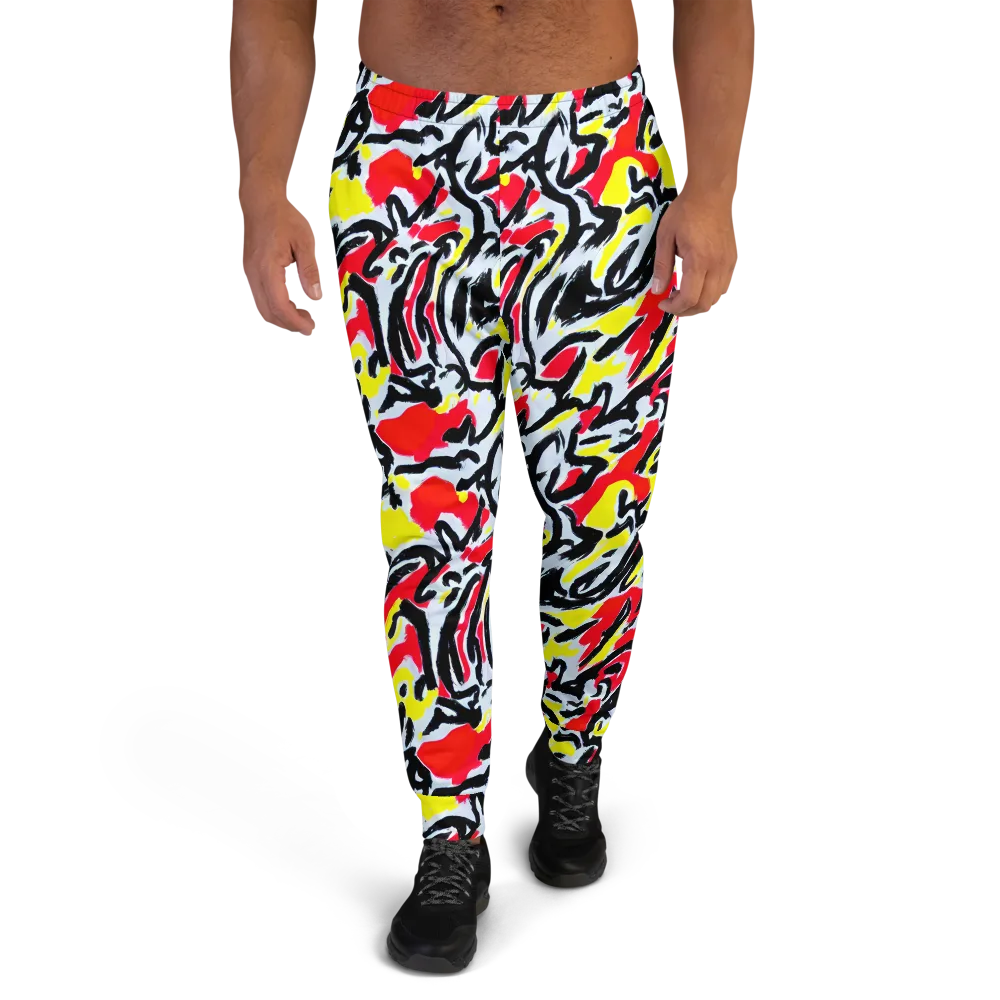 Cosmic Brushstrokes on Men's Joggers — Front