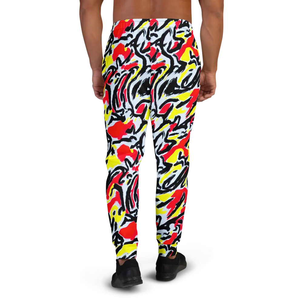 Cosmic Brushstrokes on Men's Joggers — Back
