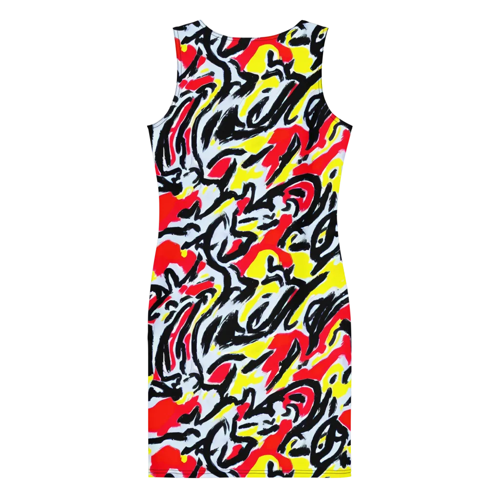 Cosmic Brushstrokes on Bodycon Dress — Back