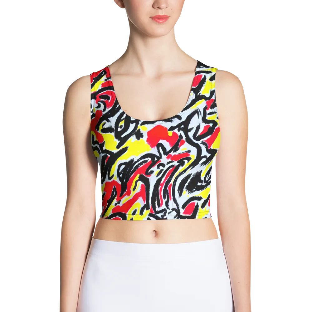 Cosmic Brushstrokes on Crop Top — Front