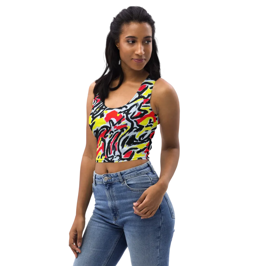 Cosmic Brushstrokes on Crop Top — Left Front
