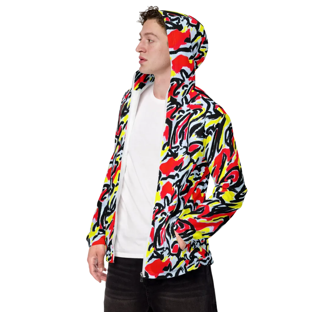Cosmic Brushstrokes on Men's Windbreaker — Left Front