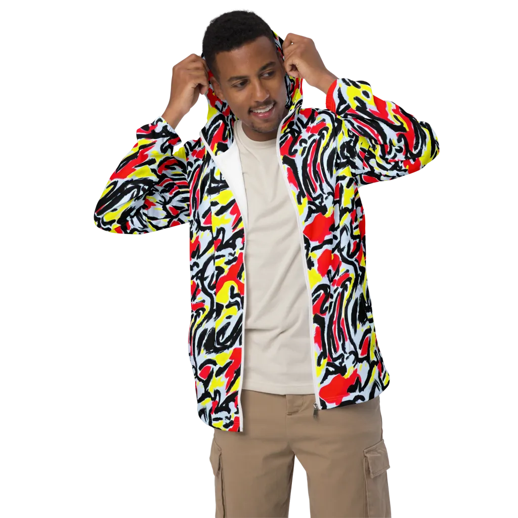 Cosmic Brushstrokes on Men's Windbreaker — Front
